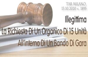 Illegittima La Richiesta Di Un Organico Di 15 Unità All’interno Di Un Bando Di Gara (Tar Lombardia, Milano, IV, 13 Ottobre 2020, N. 1895)