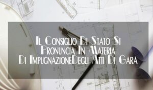 Il Consiglio Di Stato Si Pronuncia In Materia Di Impugnazione Degli Atti Di Gara