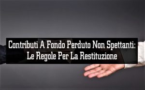 Contributi A Fondo Perduto Non Spettanti:  Le Regole Per La Restituzione