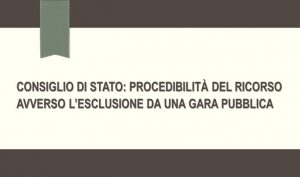 Consiglio Di Stato: Procedibilità del ricorso avverso l’esclusione da una gara pubblica