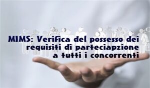 MIMS: La verifica del possesso dei requisiti di partecipazione a tutti i concorrenti