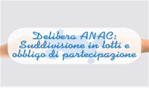 Delibera ANAC: Suddivisione in lotti e obbligo di partecipazione